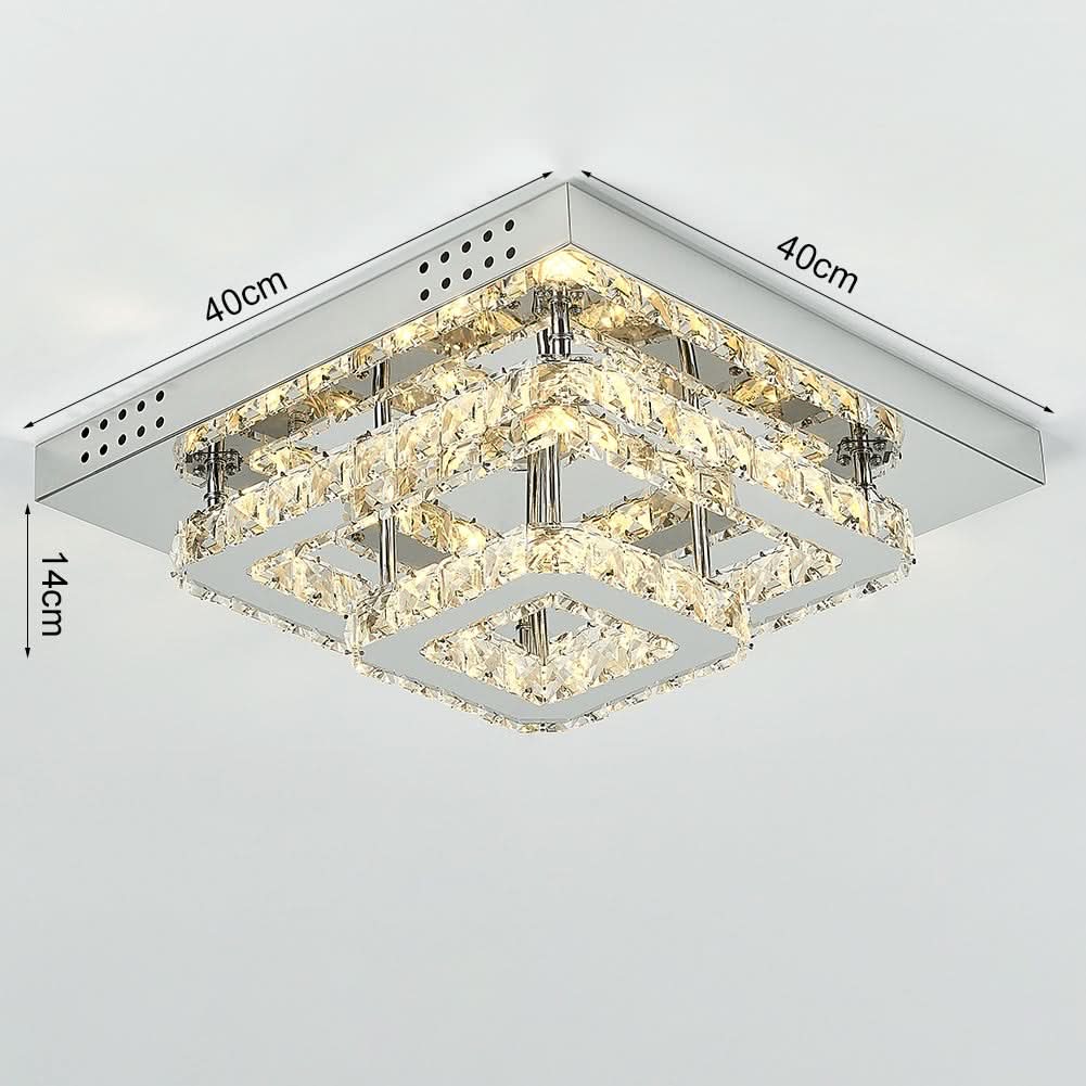 Modern 2-Tier Crystal LED Ceiling Light Fixture Dimmable/Non-dimmable