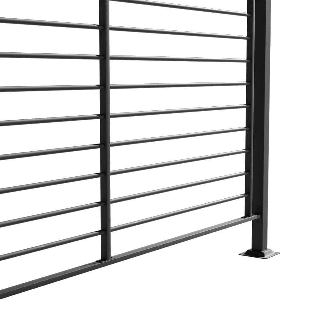 3x2.8x2.3m Dark Grey Pergola with Single-Sided Hollow Fence