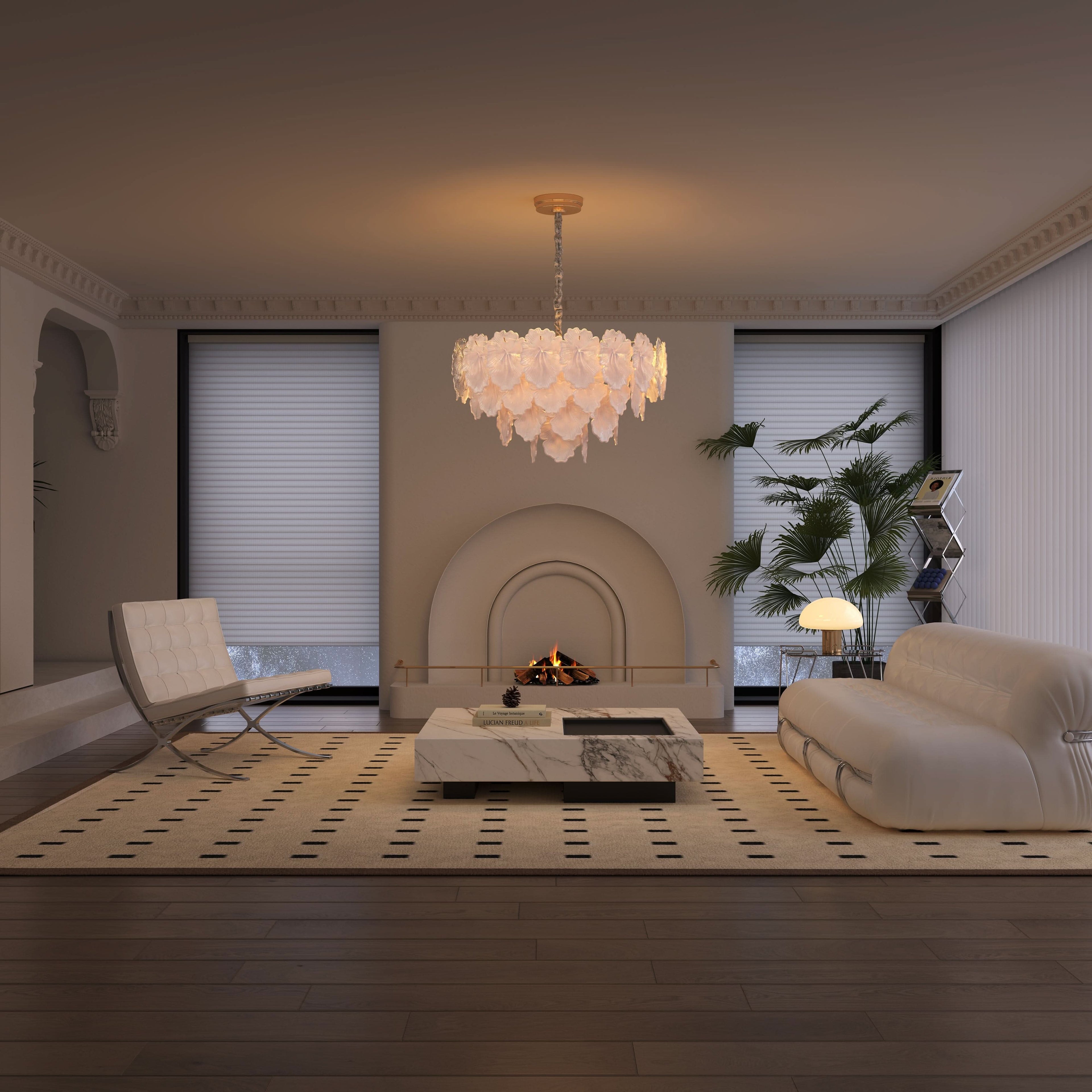Lightsin Opulent Glow Elegant Glass Chandelier with Adjustable Elegance