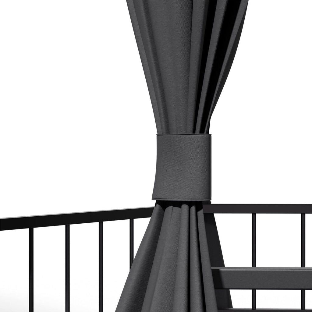 1.6x1.6x1.6m Dark Grey Hexagonal Shade Canopy with Fence
