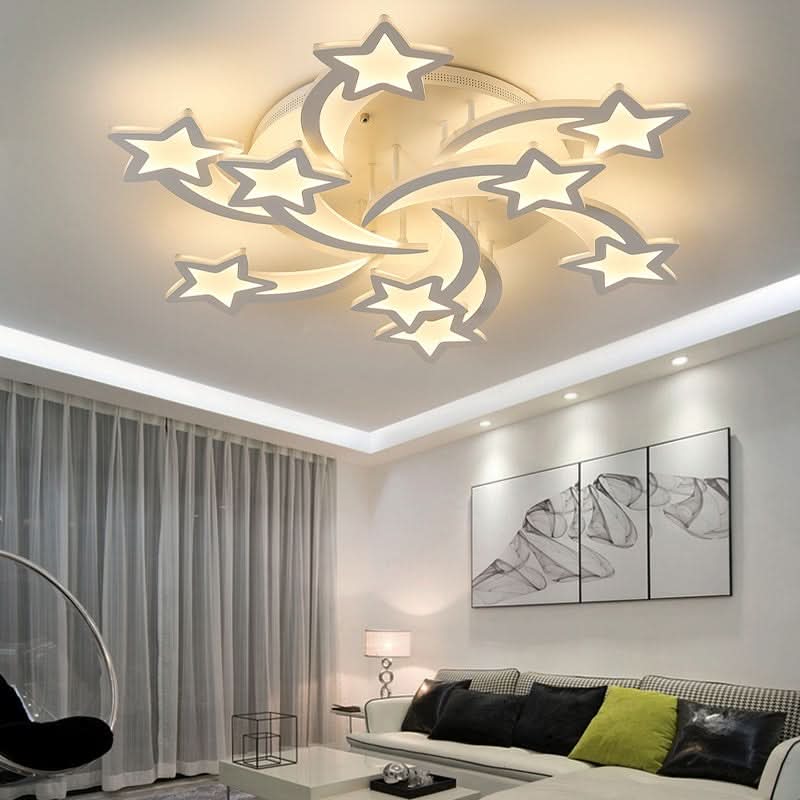 LED Ceiling Light Fixture with Star Lampshades