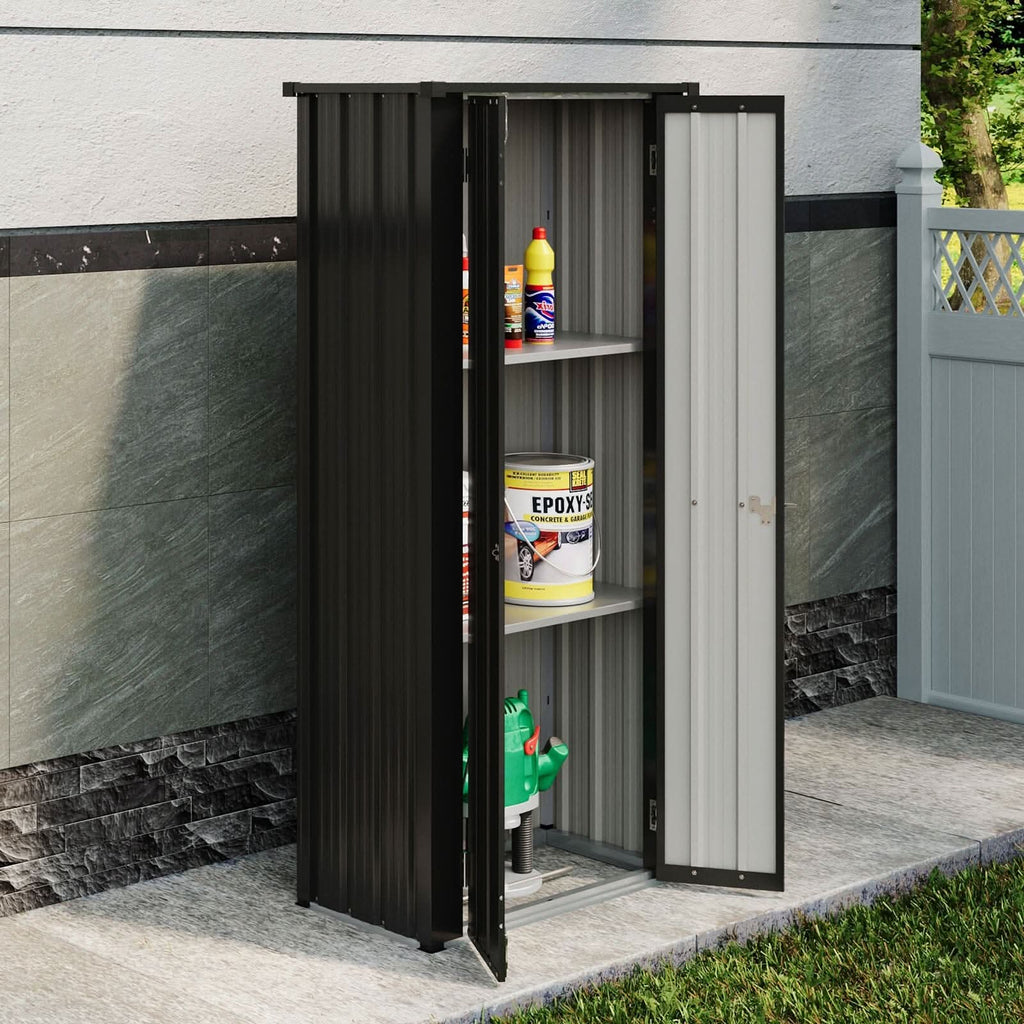 1.5*2.5ft Flat Roof Charcoal Black Tool Cabinet