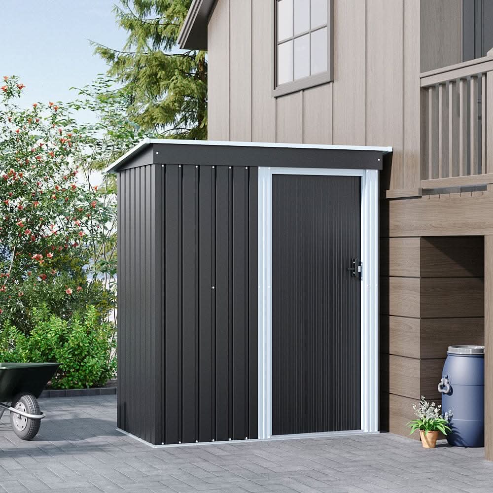 5 x 3 ft Metal Outdoor Storage Shed with Lockable Door for Garden (Ver. 2)