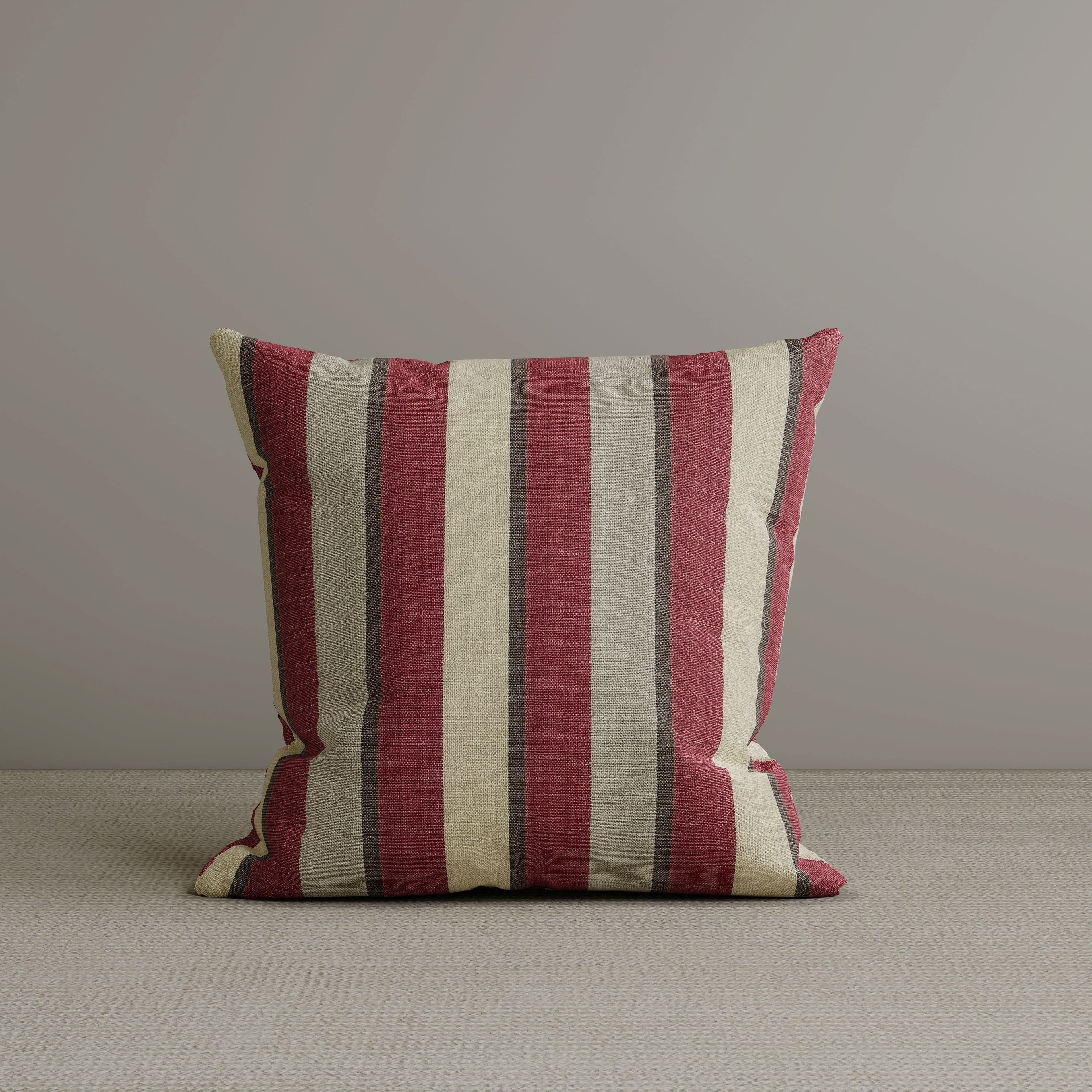 ‍Square Exclusive Design Cushion in Claret Red Striped Cotton Linen, 45*45CM (100% off)