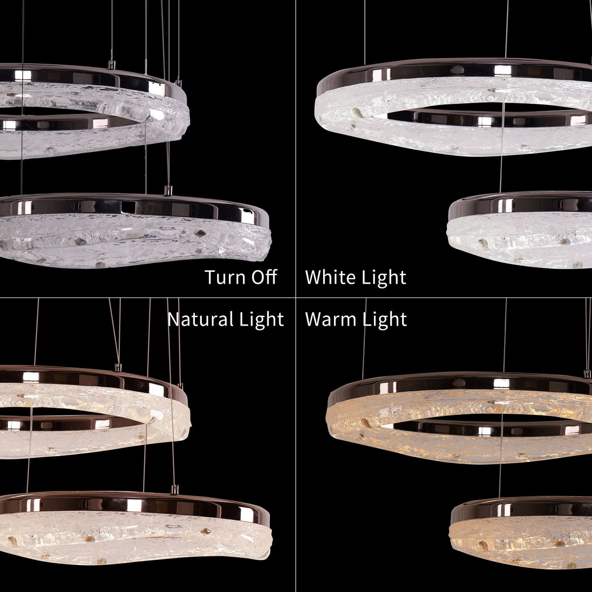 Lightsin Pearl Black Wave LED Chandelier in Aluminum Alloy Modern Ceiling Light
