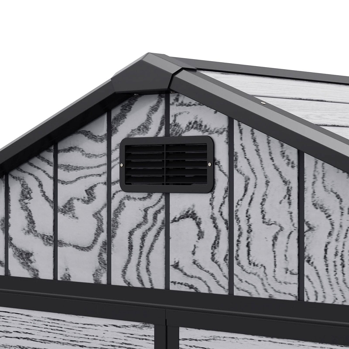 8x4/6x6ft PP Outdoor Apex/Flat Roof Garden Storage Shed with Window and Vent