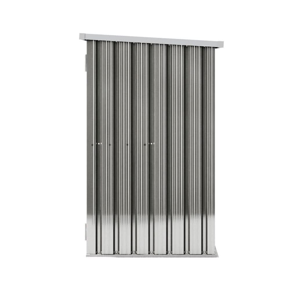 5.5x3ft Grey Slanted Roof Garden Shed with Double Doors