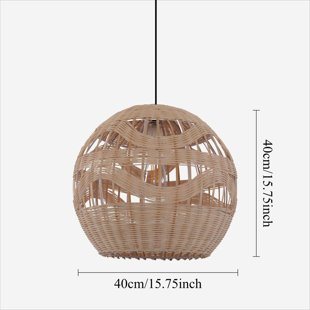 Lightsin Handwoven Rattan Pendant Light – Boho-Chic Ceiling Pendant Light for Dining Rooms, Living Spaces, and Wicker Interior Lighting
