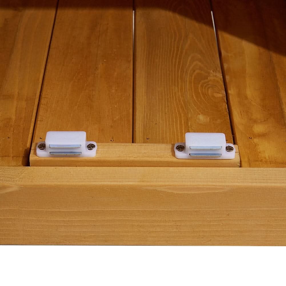 97cm H Wood Outdoor Solid Wood Storage Cabinet Garden Tool Shed