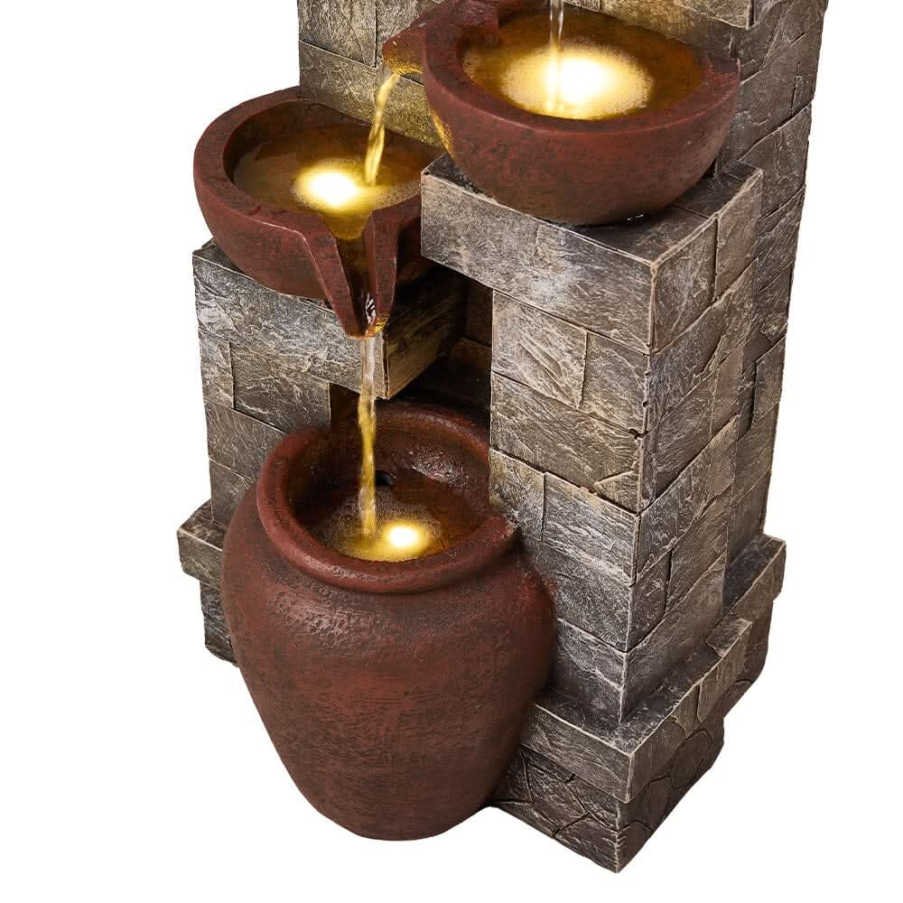 Outdoor Garden Water Feature with 2.4W Solar Water Pump