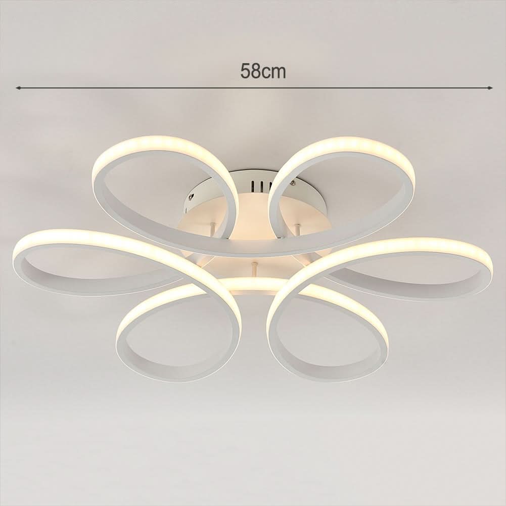 Floral 6 Rings Modern LED Ceiling Light Dimmable with Remote Control