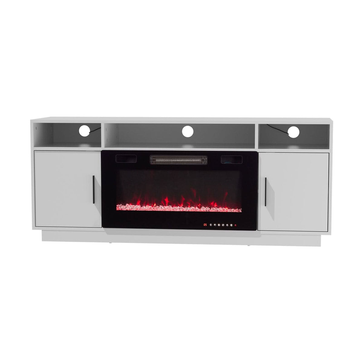 30Inch Electric Fireplace TV Stand | Large Media Cabinet with 24 Colour Options