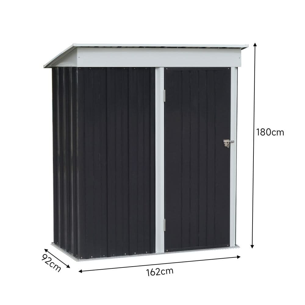 3X5ft Metal Storage Shed with Rack Patio Garden Tool House