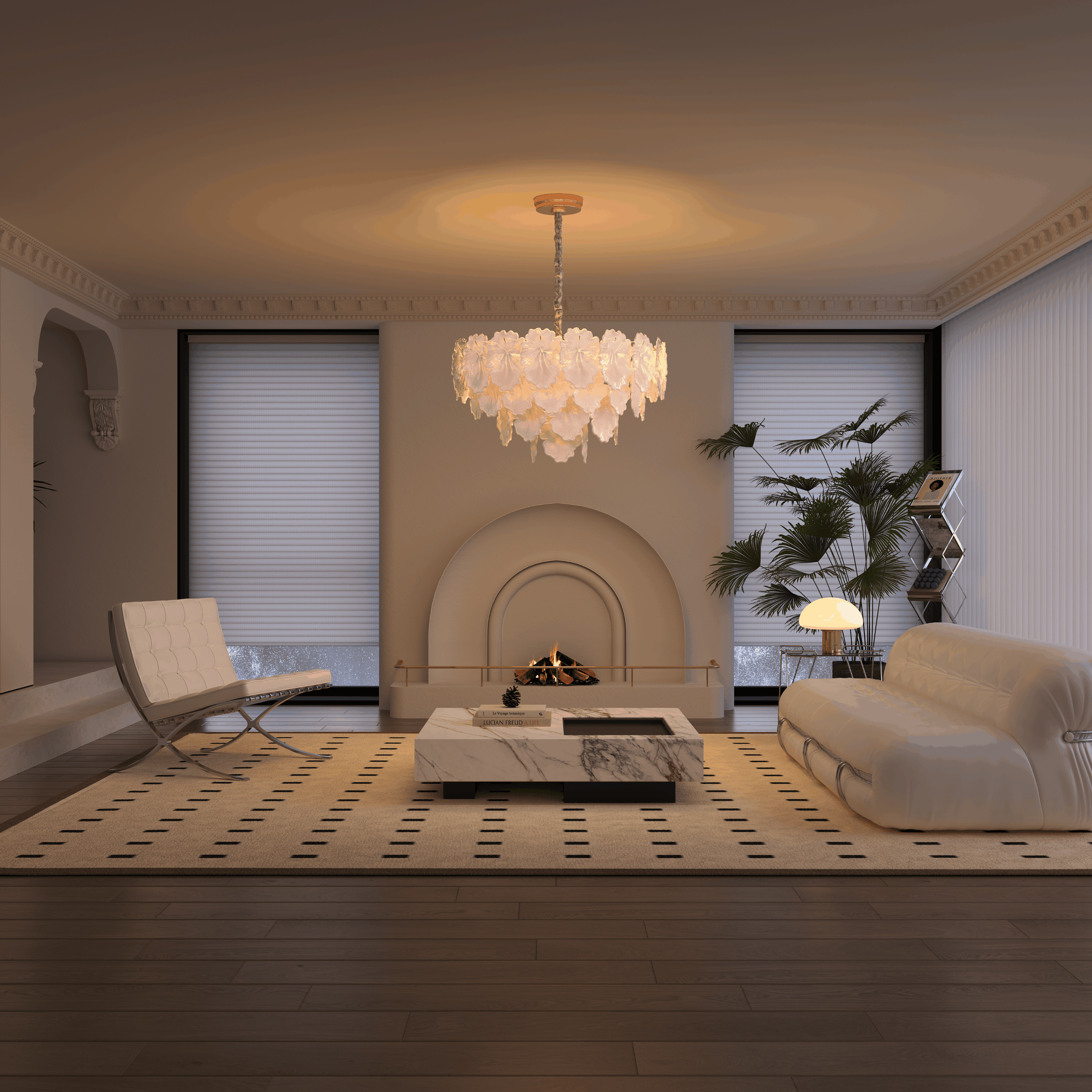Lightsin Opulent Glow Elegant Glass Chandelier with Adjustable Elegance