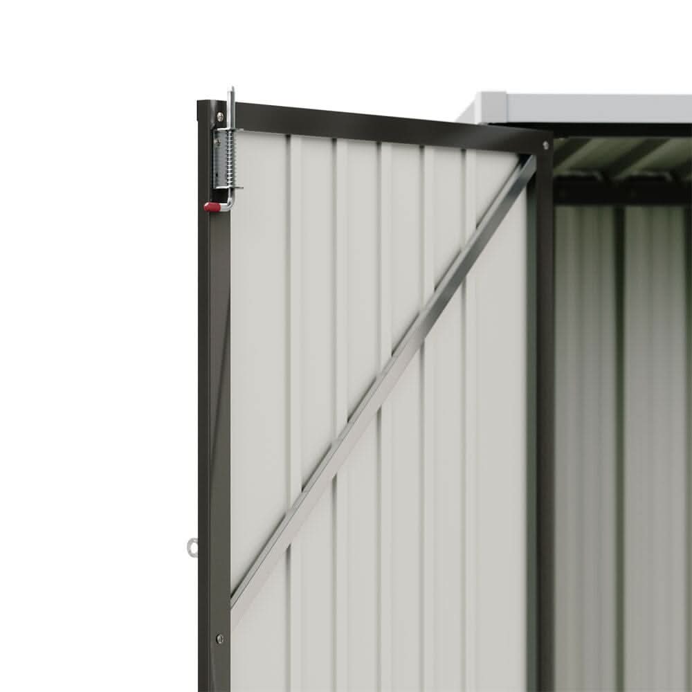 5.5x3ft Grey Slanted Roof Garden Shed with Double Doors