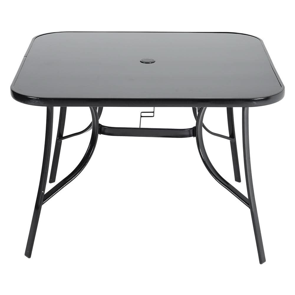 2 Seater Outdoor Table Square Tempered Glass Table and Garden Chairs