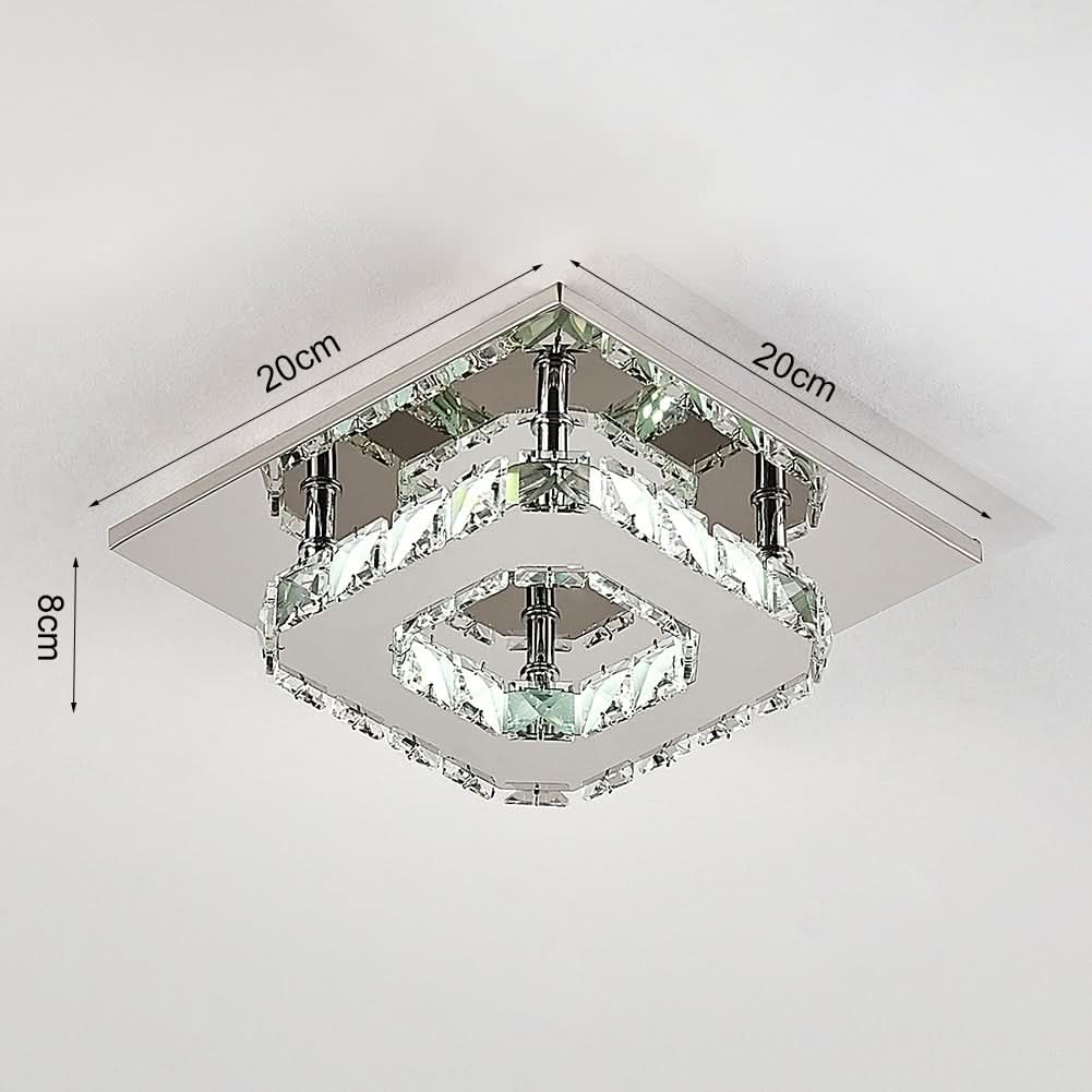 Modern 2-Tier Crystal LED Ceiling Light Fixture Dimmable/Non-dimmable