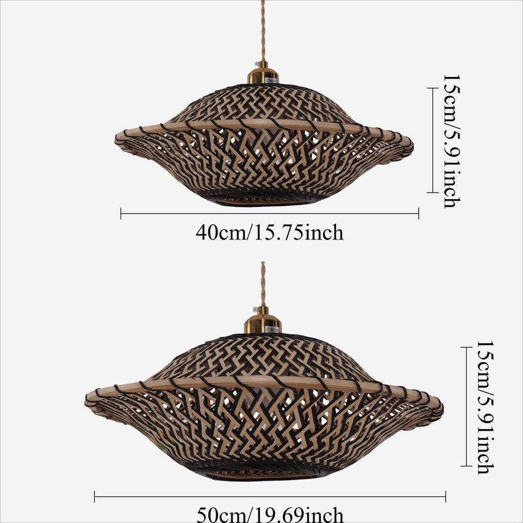 Lightsin Handcrafted Bamboo Pendant Light – Black Accents & Eco-Friendly Design for Cozy Spaces