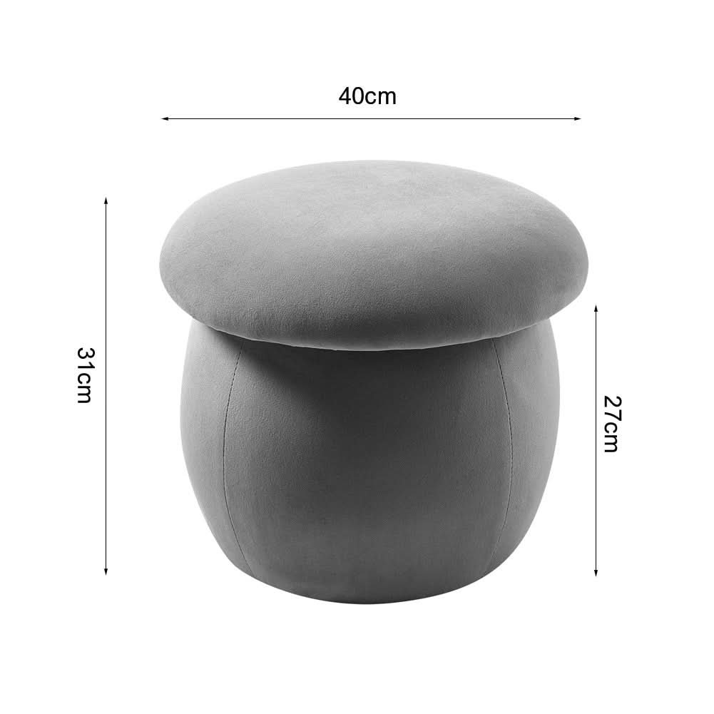 Mushroom Velvet Upholstered Footstool