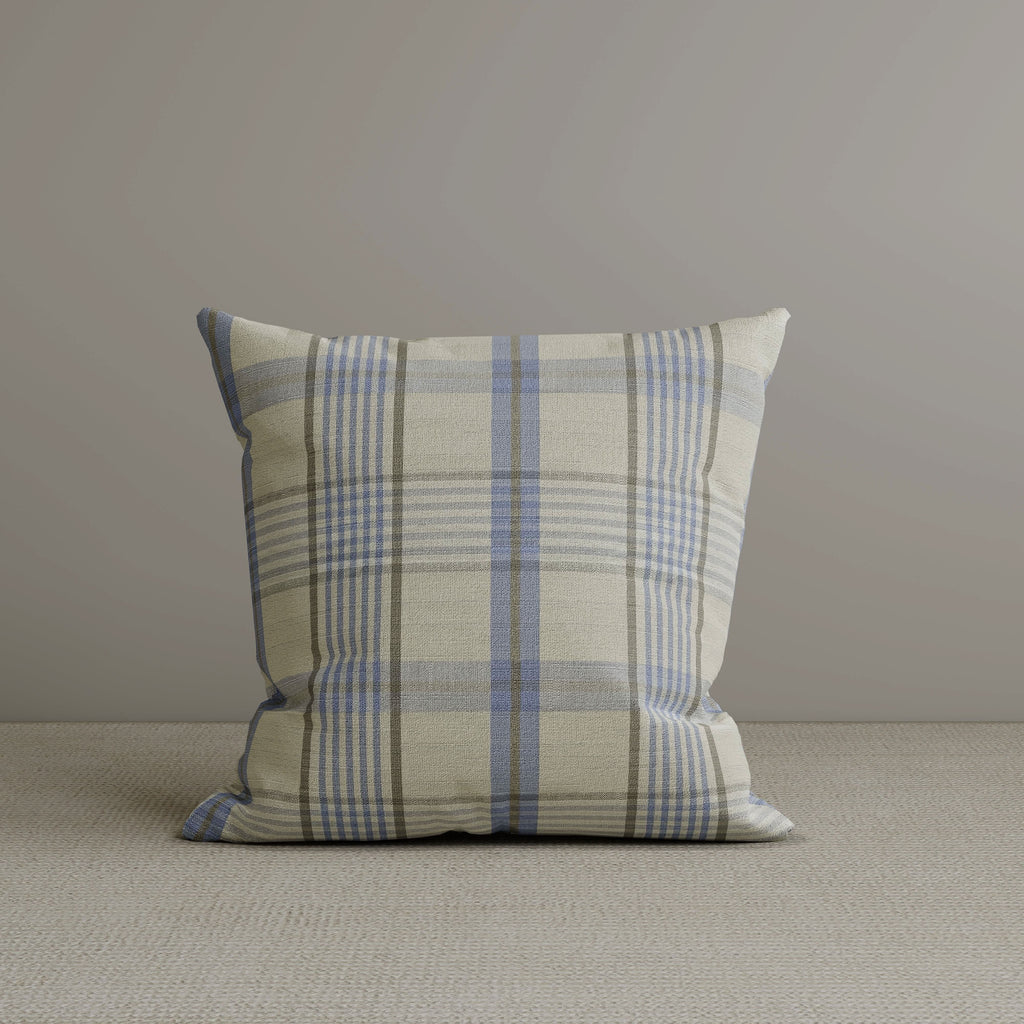 ‍Square Exclusive Design Cushion in Misty Blue Plaid Cotton Linen, 45*45CM (100% off)
