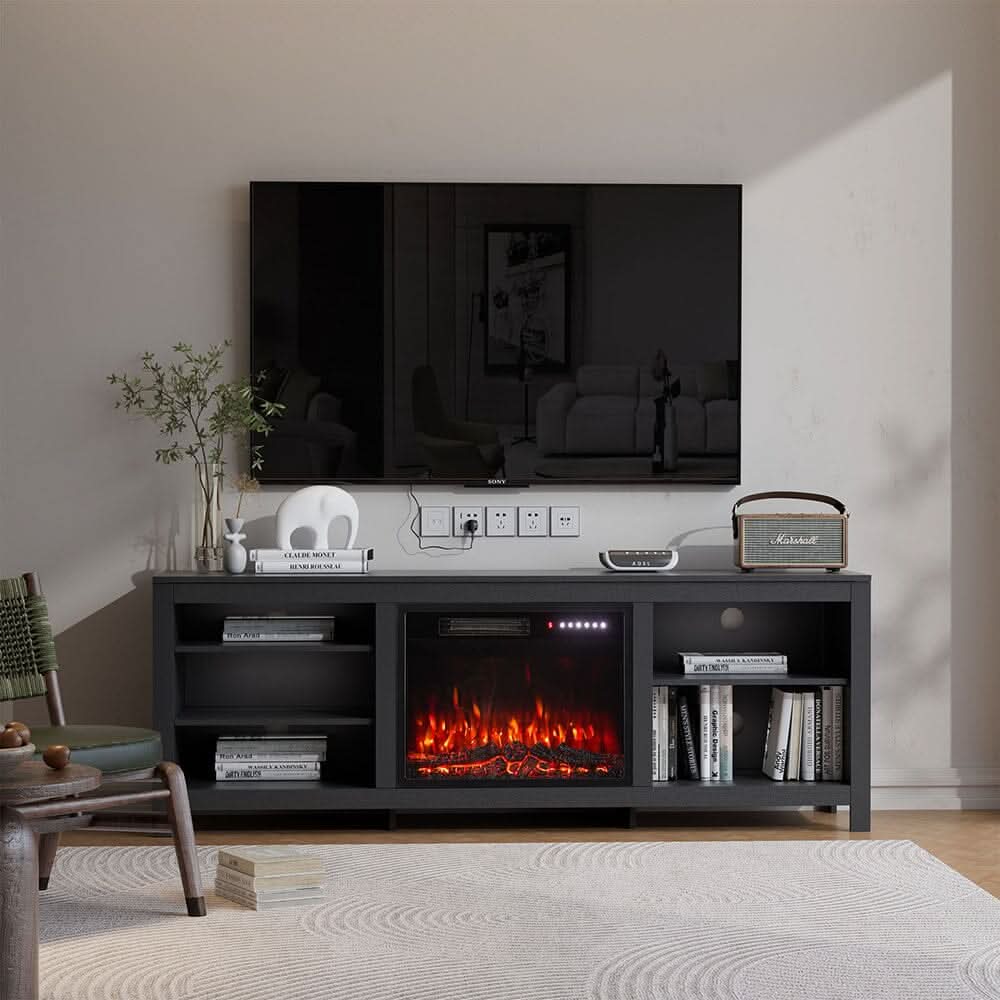 23Inch Electric Fireplace with TV Stand | 12 Flame Colours, Remote Control
