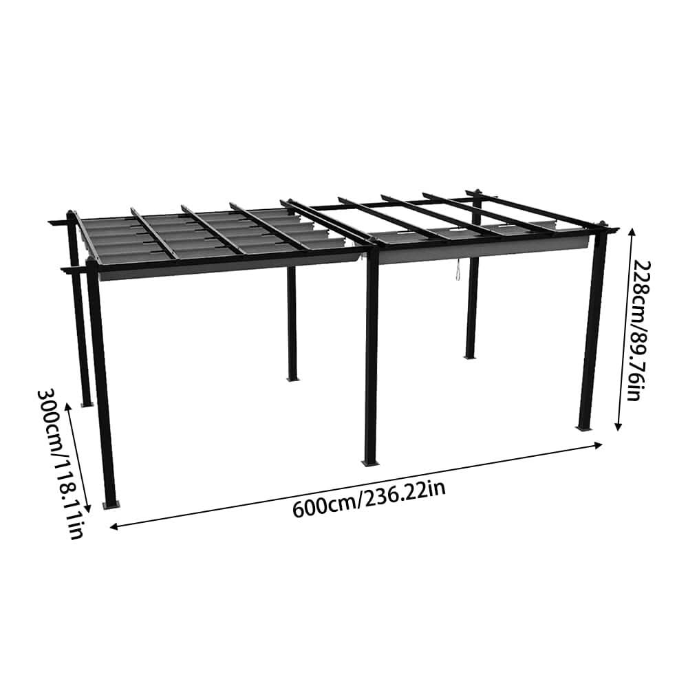 3x3m/3x4m/3x6m/4x4m All-Aluminum Flat Top Tarp Tent -Off-White/Light Grey