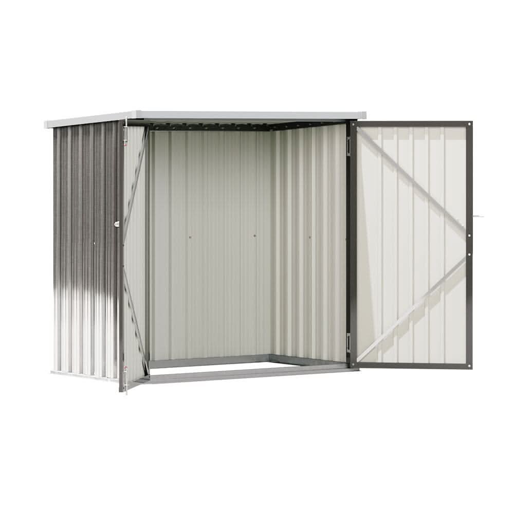 5.5x3ft Grey Slanted Roof Garden Shed with Double Doors