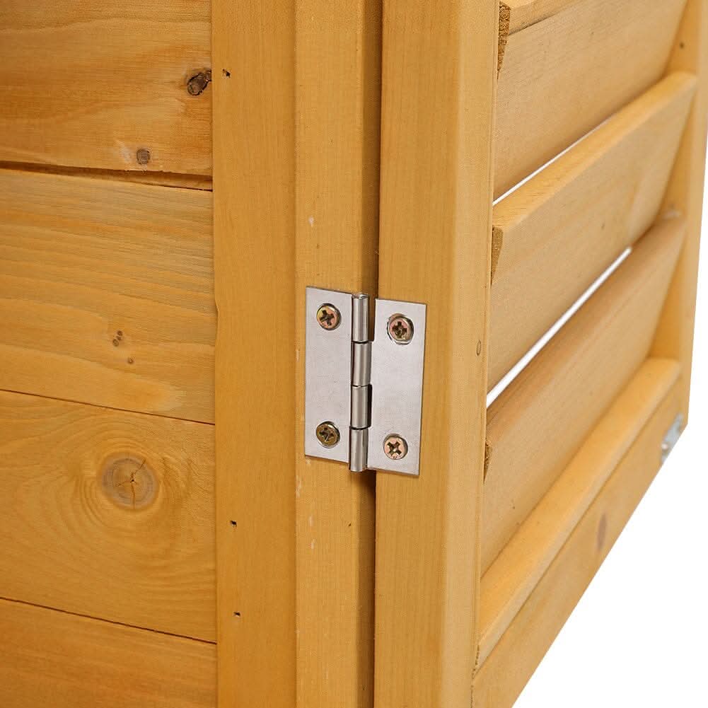 97cm H Wood Outdoor Solid Wood Storage Cabinet Garden Tool Shed