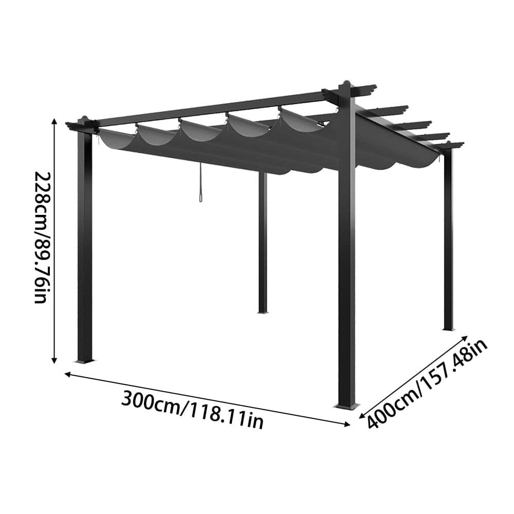 3x3m/3x4m/3x6m/4x4m All-Aluminum Flat Top Tarp Tent -Off-White/Light Grey