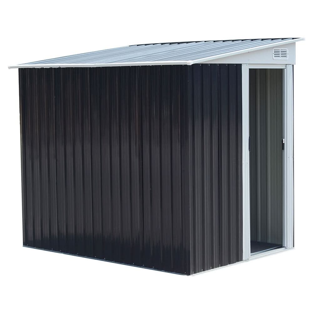 5X7 ft Metal Pent Roof Garden Tool Shed Outdoor Patio Storage House
