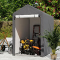 Galvanized Tube Storage Shed Garden Shed in Grey