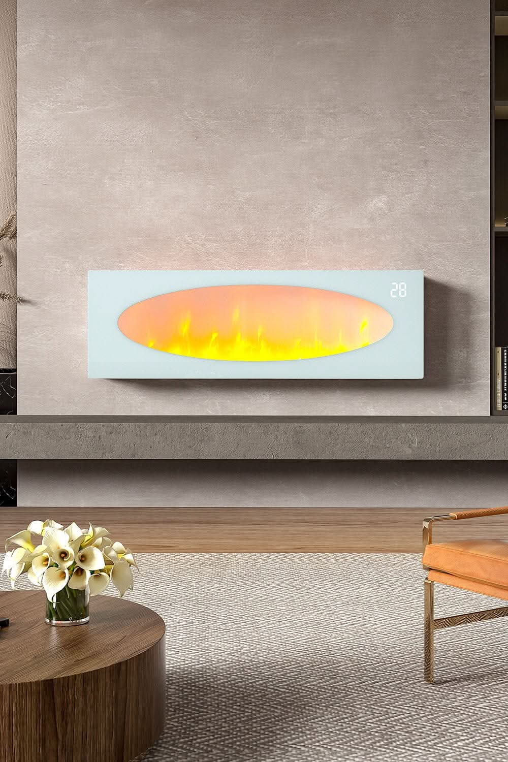 42 Inch Freestanding Electric Fireplace 2000W 7 Vibrant Colours
