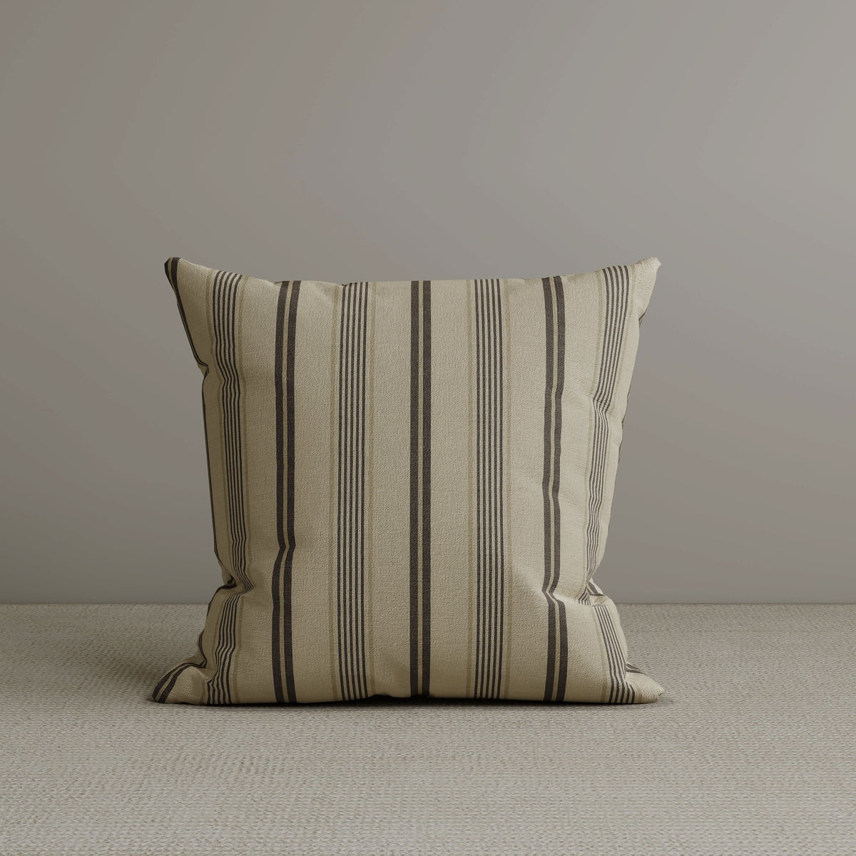 Square Exclusive Design Cushion in Taupe Striped Cotton Linen, 45*45CM