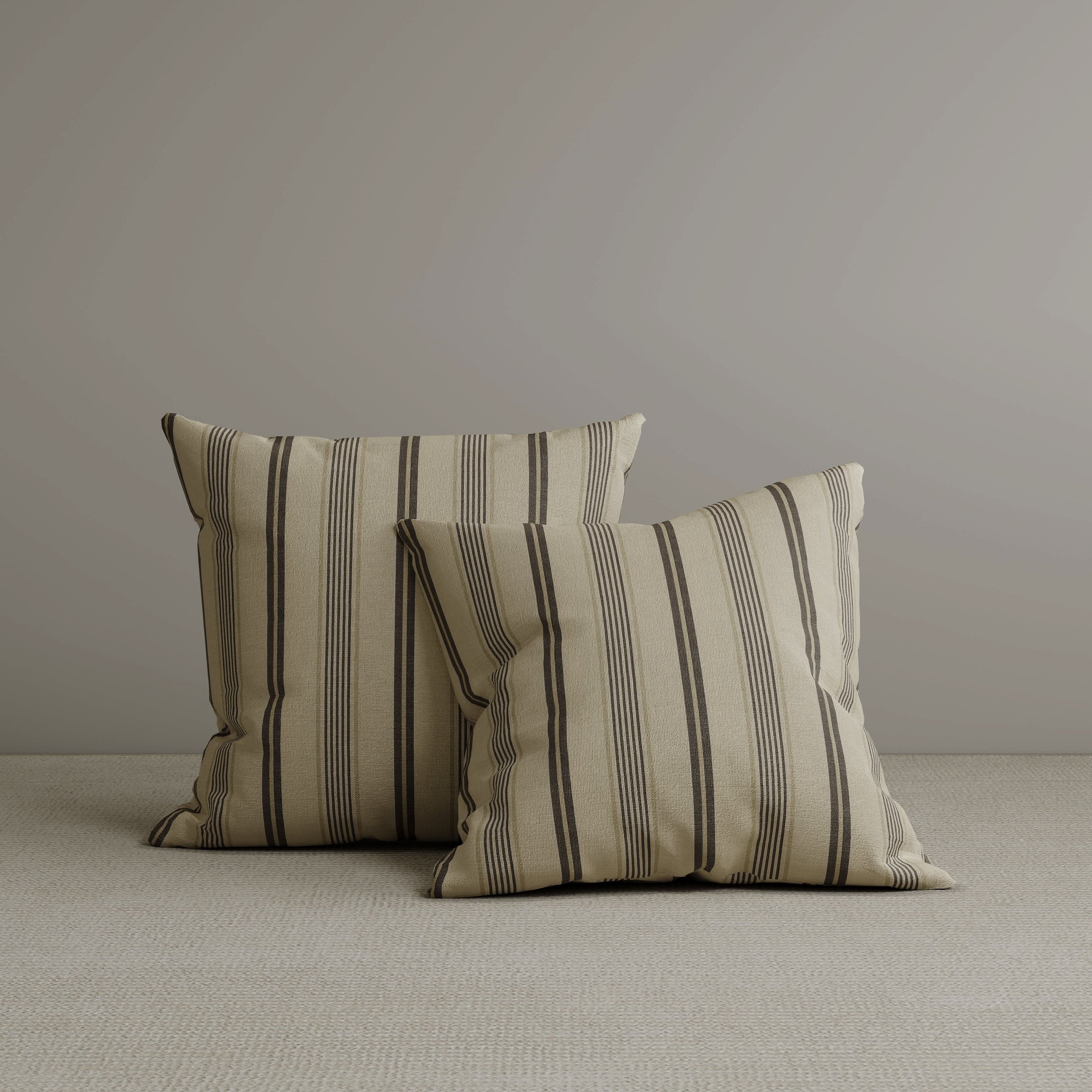 Square Exclusive Design Cushion in Taupe Striped Cotton Linen, 45*45CM