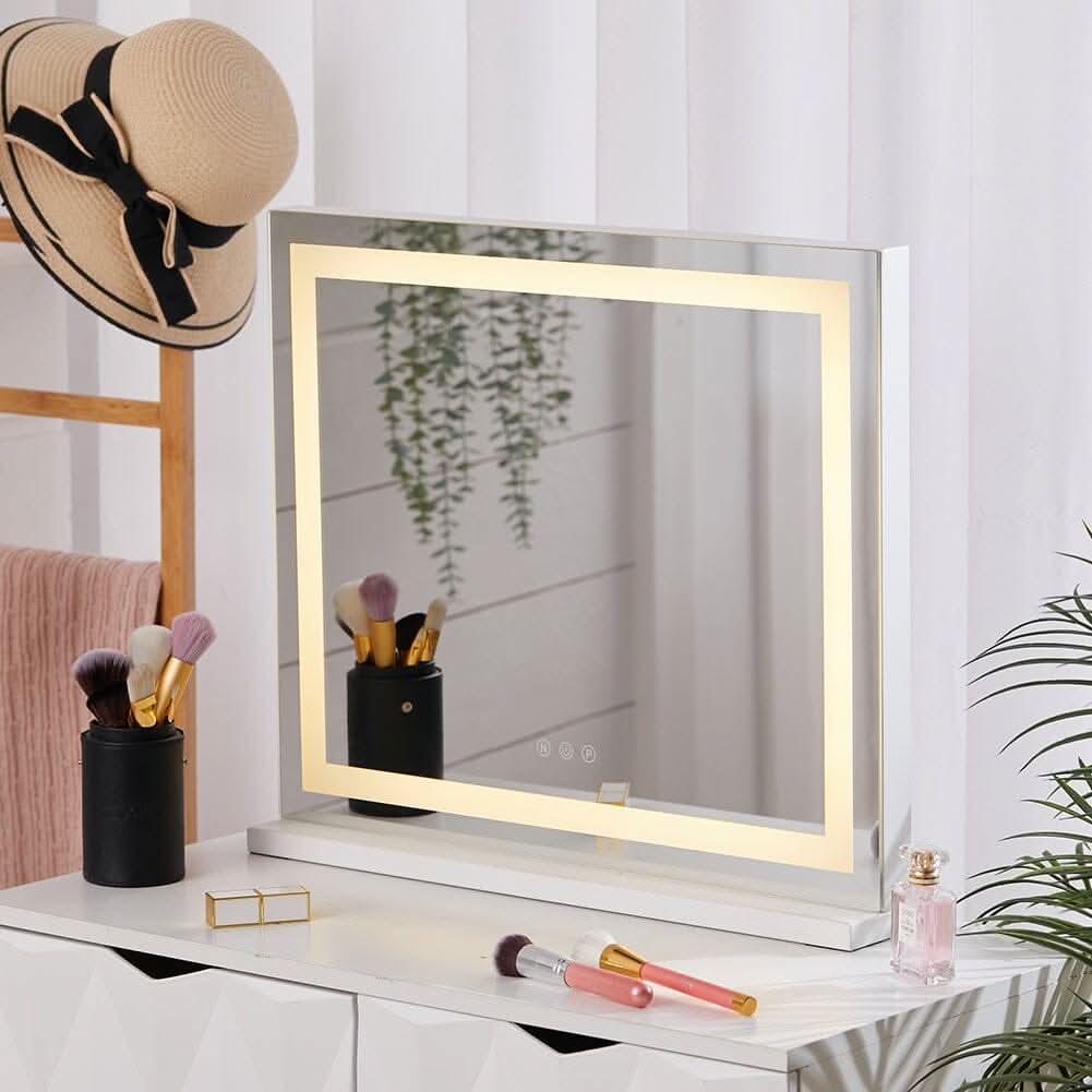Contemporary Rectangle Vanity Mirror with LED Lights