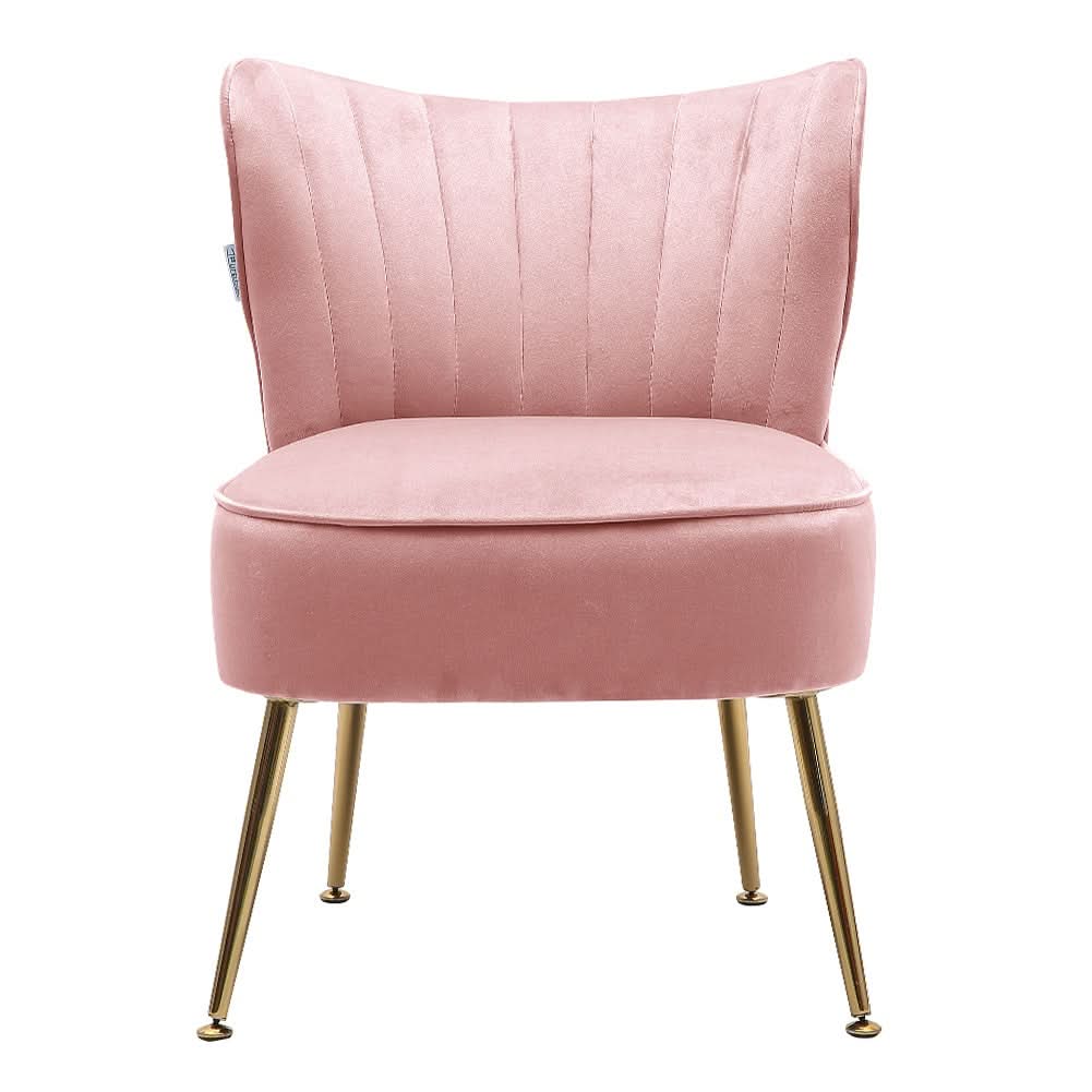 Velvet Cocktail Chairs Accent Chairs with Gold Legs