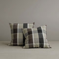Square Exclusive Design Cushion in Mocha Brown Check Cotton Linen, 45*45CM