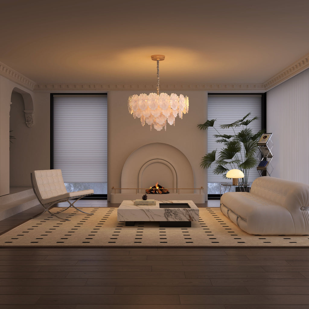 Lightsin Opulent Glow Elegant Glass Chandelier with Adjustable Elegance