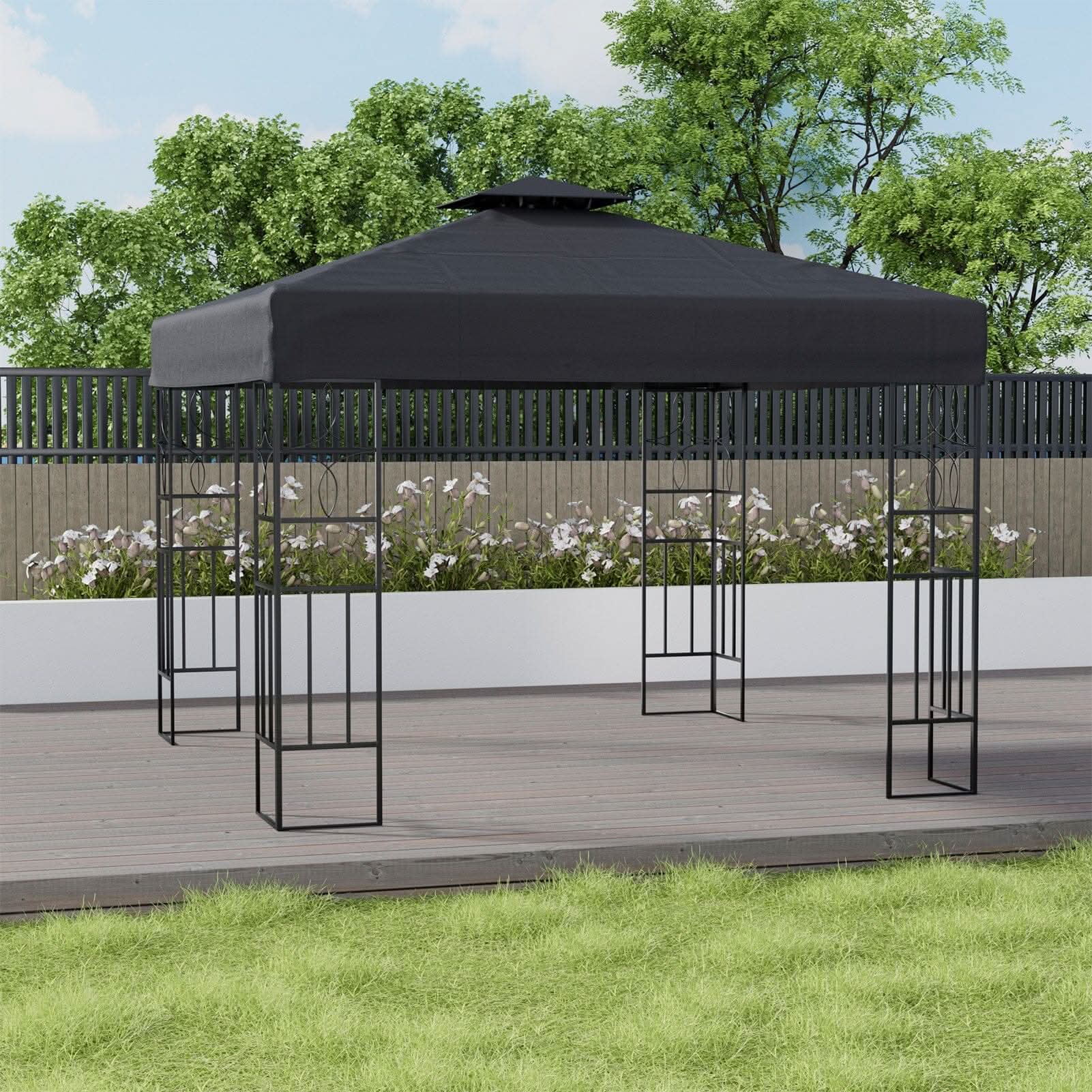 9ft Steel Outdoor Pergola with Minimalist Design