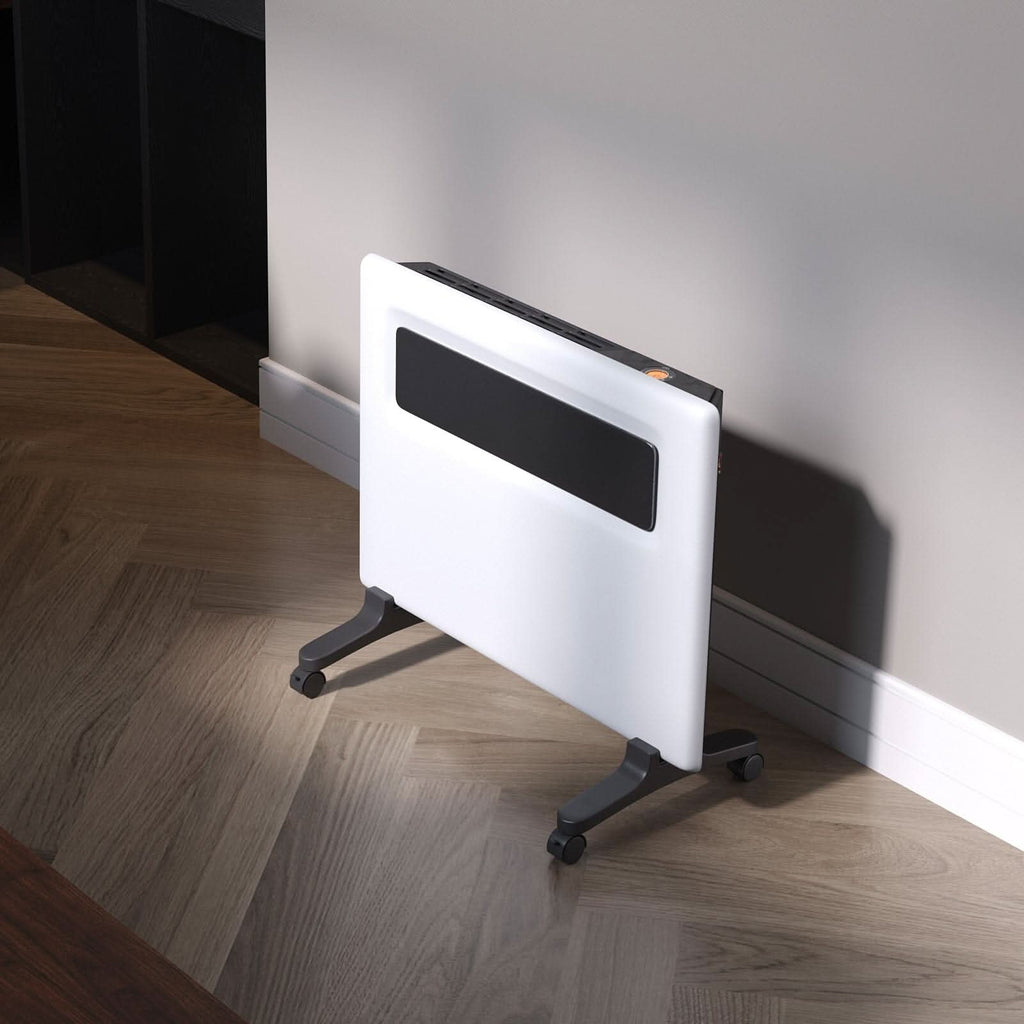 Floor-standing wall-mounted dual-use black and white heater with LED display - 1000W/1500W/2000W