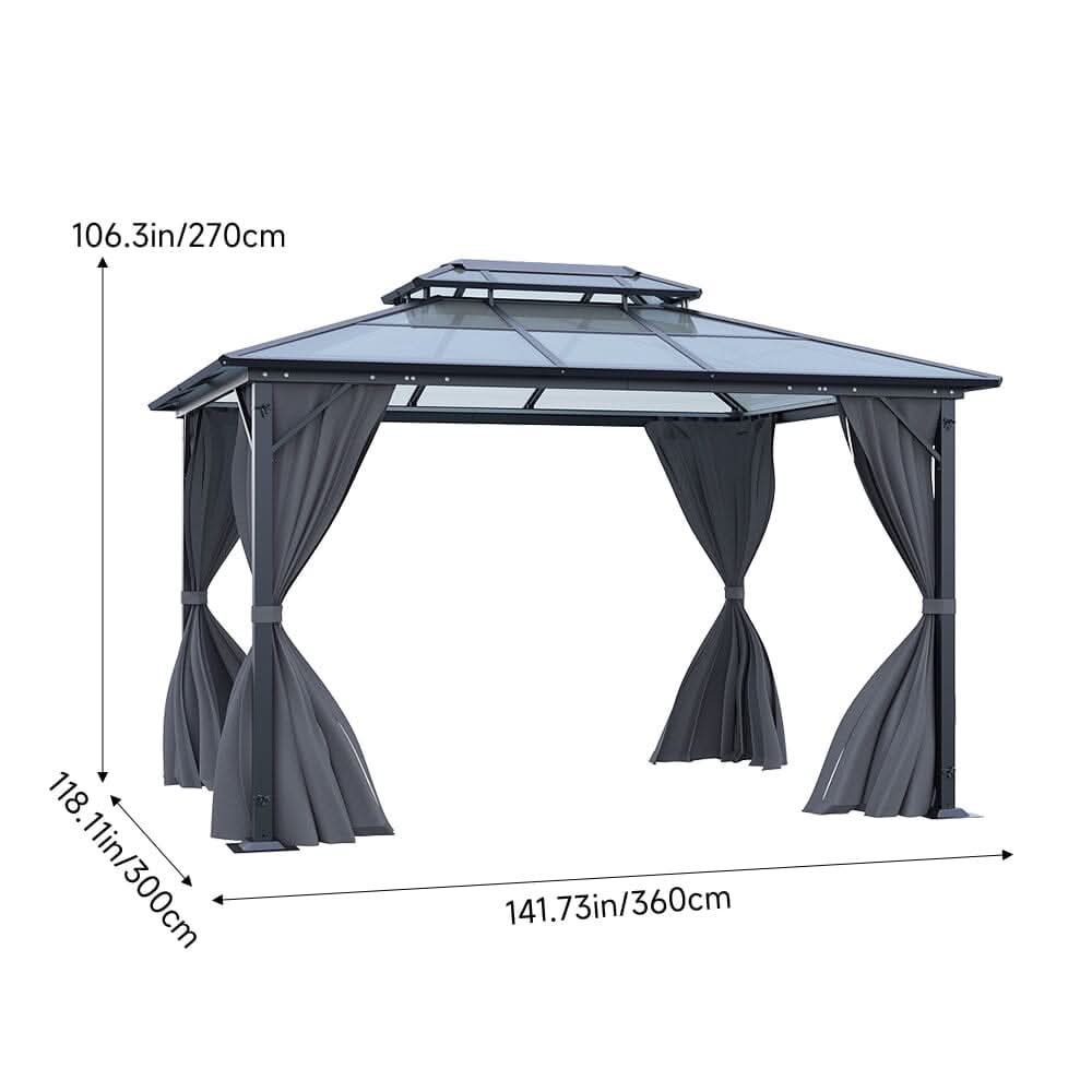 3*3.6*2.7m Iron and Aluminium Double Foof Sun Canopy