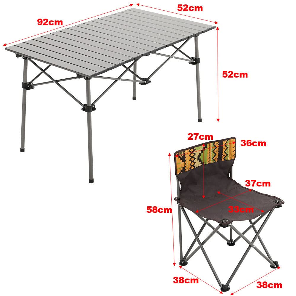 7 Piece Folding Camping Table and Chairs Set Portable with Carrying Bag