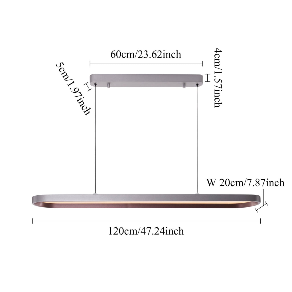 Lightsin Contemporary Gray-Brown Elliptical Dimmable Pendant Light