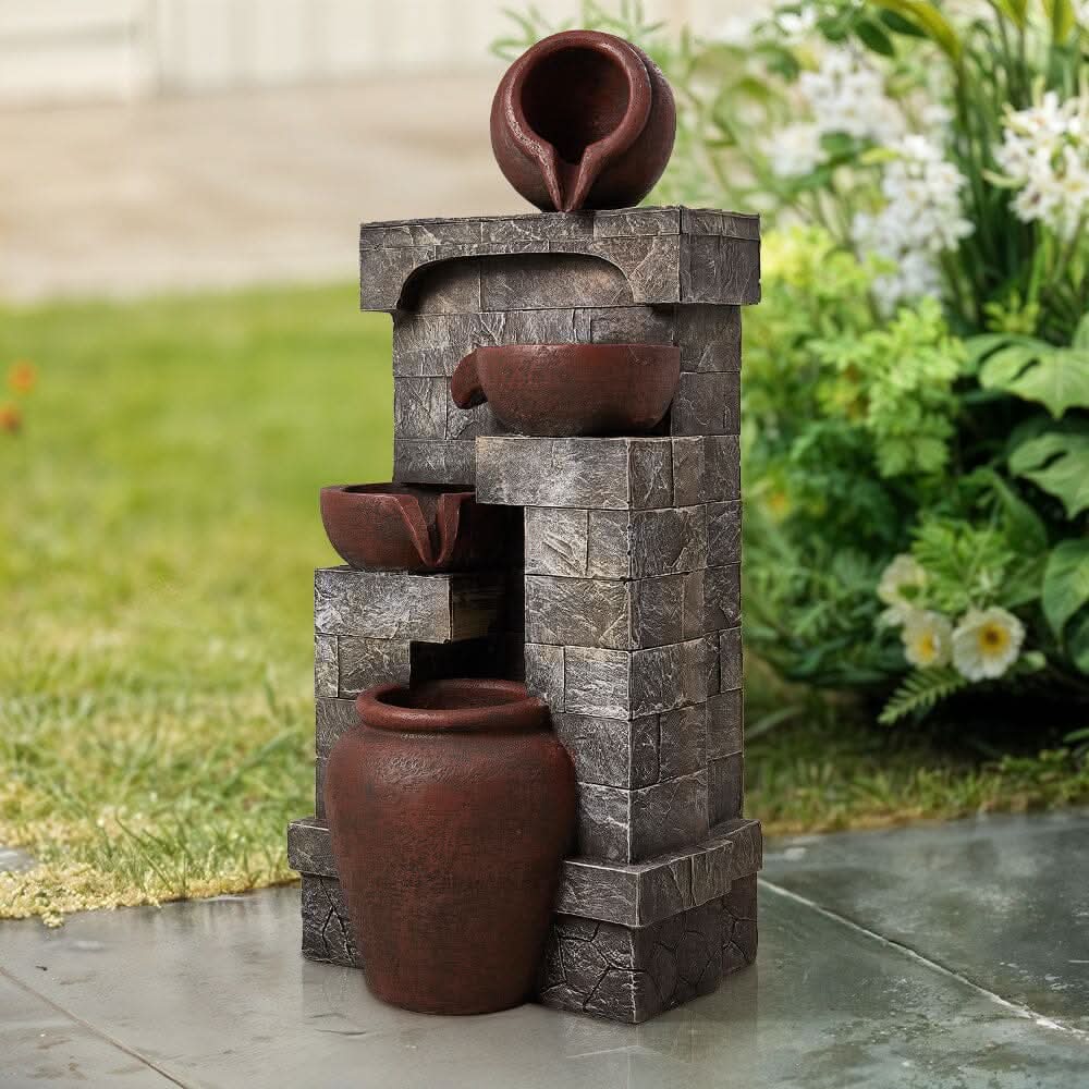 Outdoor Garden Water Feature with 2.4W Solar Water Pump