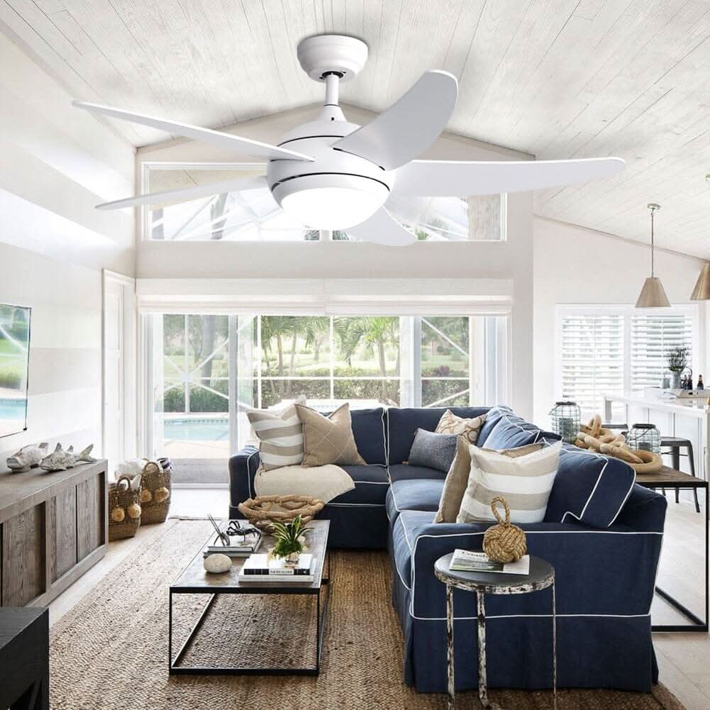 52 inch Reversible Ceiling Fan W/Light Remote Control 3/5 Blades 5 Speed Timer