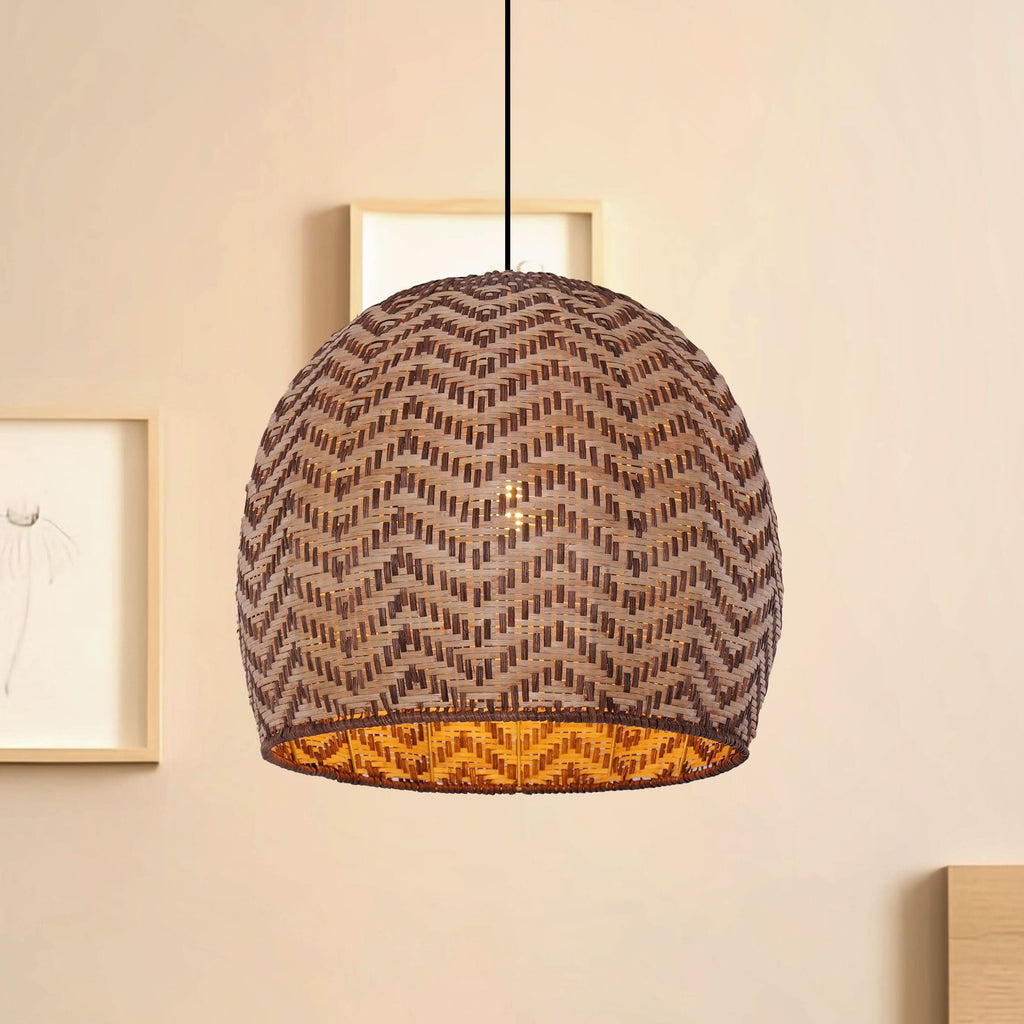 Lightsin Woven Rattan Ceiling Light with Wave Details for Modern Ceiling Lights
