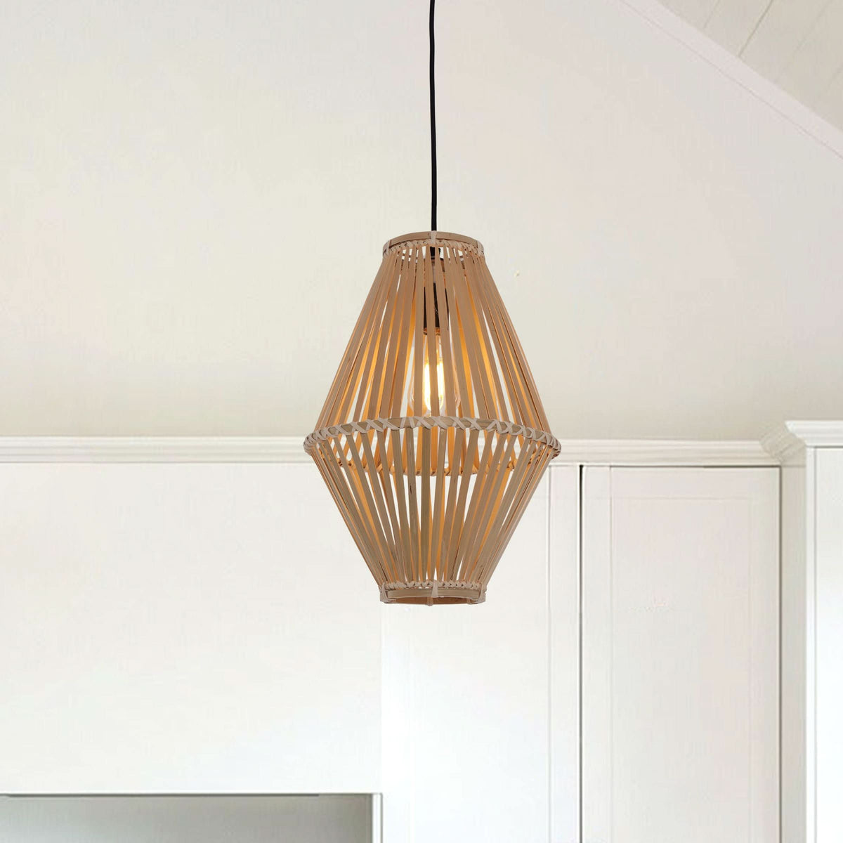 Lightsin Sustainable Geometric Bamboo Pendant Light