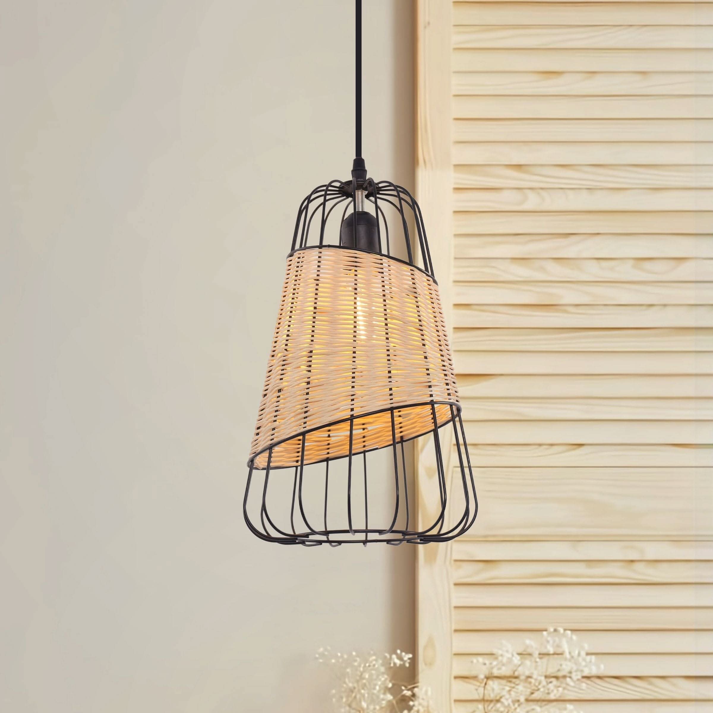 ‍Lightsin Lantern-Inspired Rattan Ceiling Light for Cozy Natural Elegance (100% off)