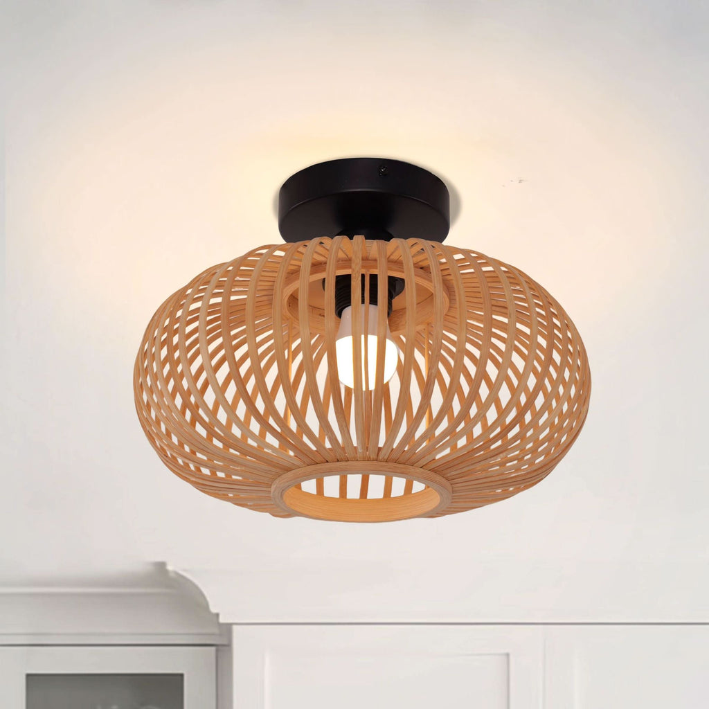 Lightsin Highly Cost-Effective Natural Woven Bamboo Wall Lamp