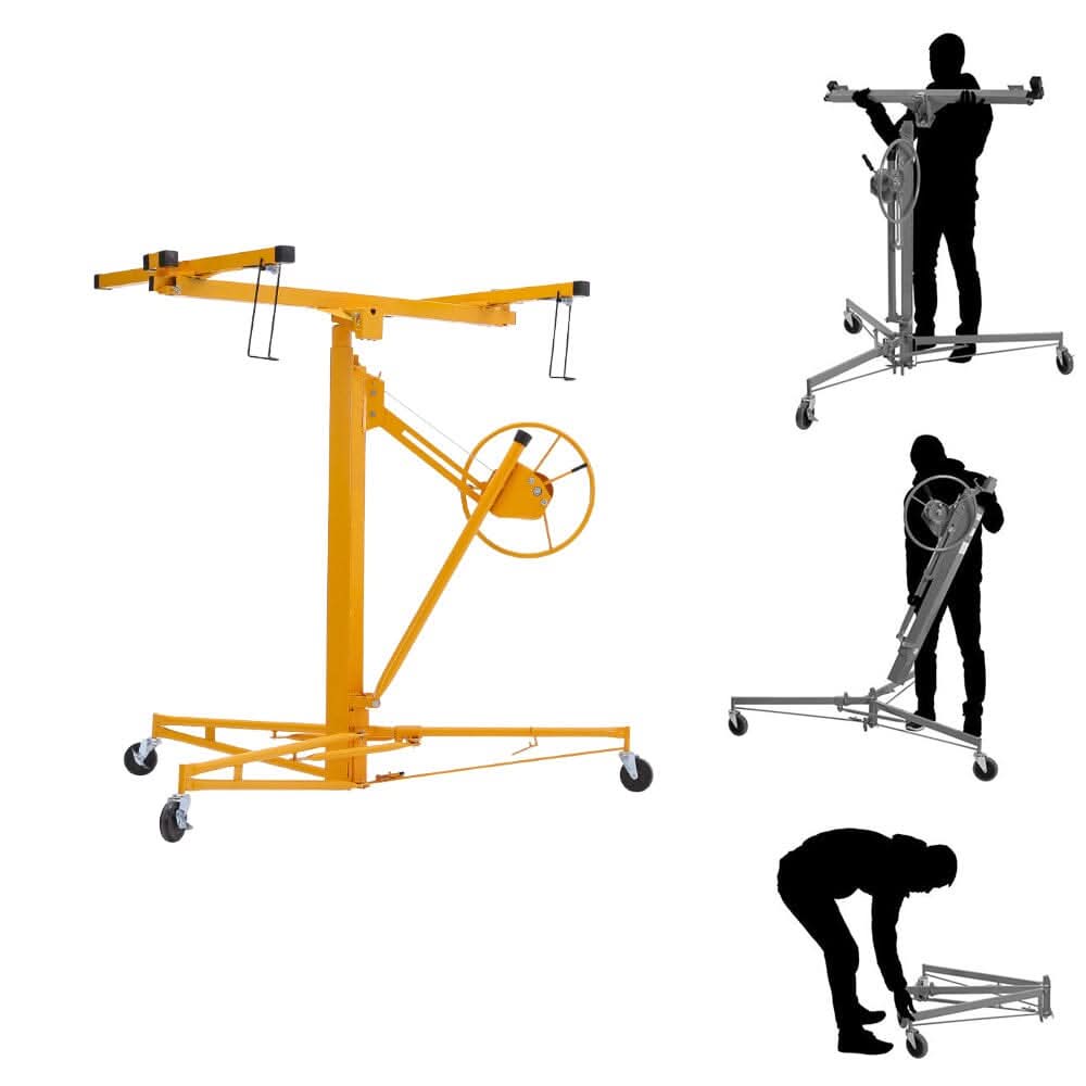11/16ft Yellow/Red/Black/Blue Drywall Lifter with Rolling Casters Panel Hoist